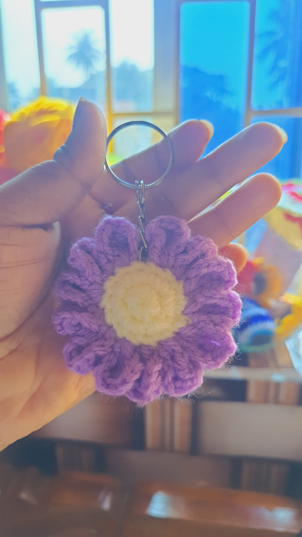 Purple Daisy Key Chain