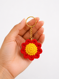 Red Daisy Key Chain